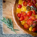 Heirloom tomato tart with rosemary & red onion