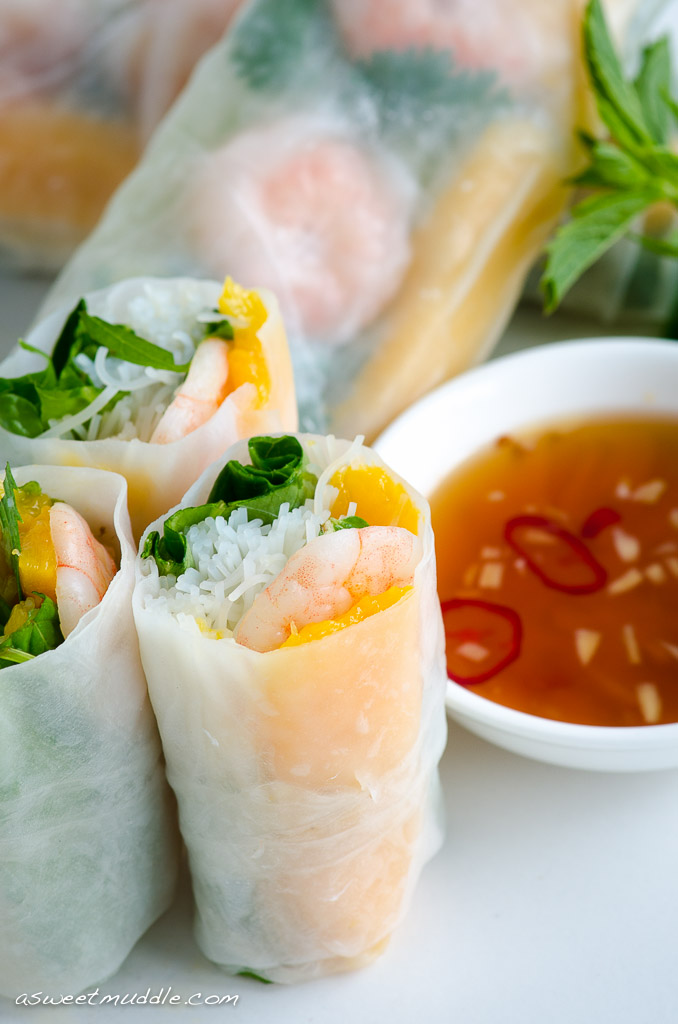 Shrimp and Mango Rice Paper Rolls